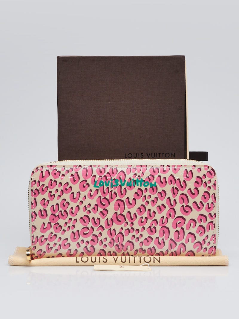 Louis Vuitton Limited Edition Blanc Corail Monogram Vernis Leopard Zippy Wallet