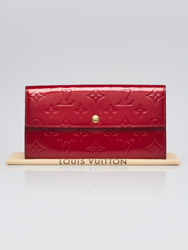 Louis Vuitton Rouge Red Monogram Vernis Sarah Wallet - Yoogi's Closet