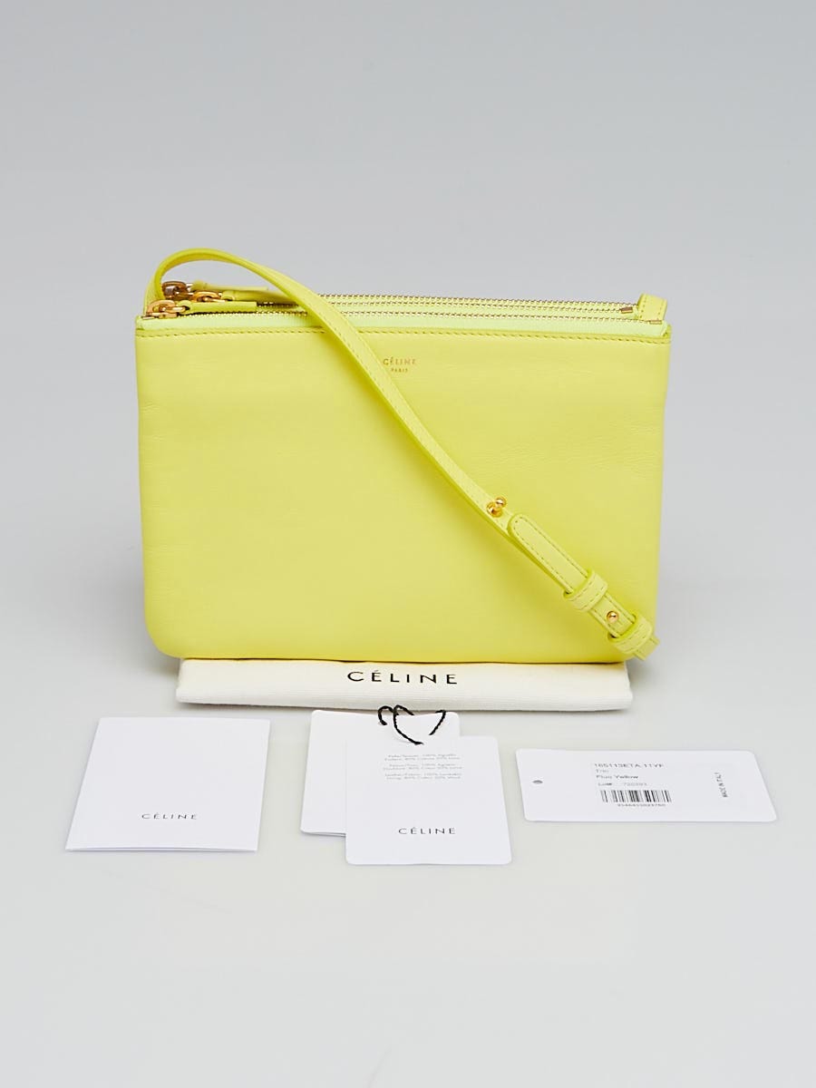 Buy Celine Trio Crossbody Bag Leather Large Yellow 62901