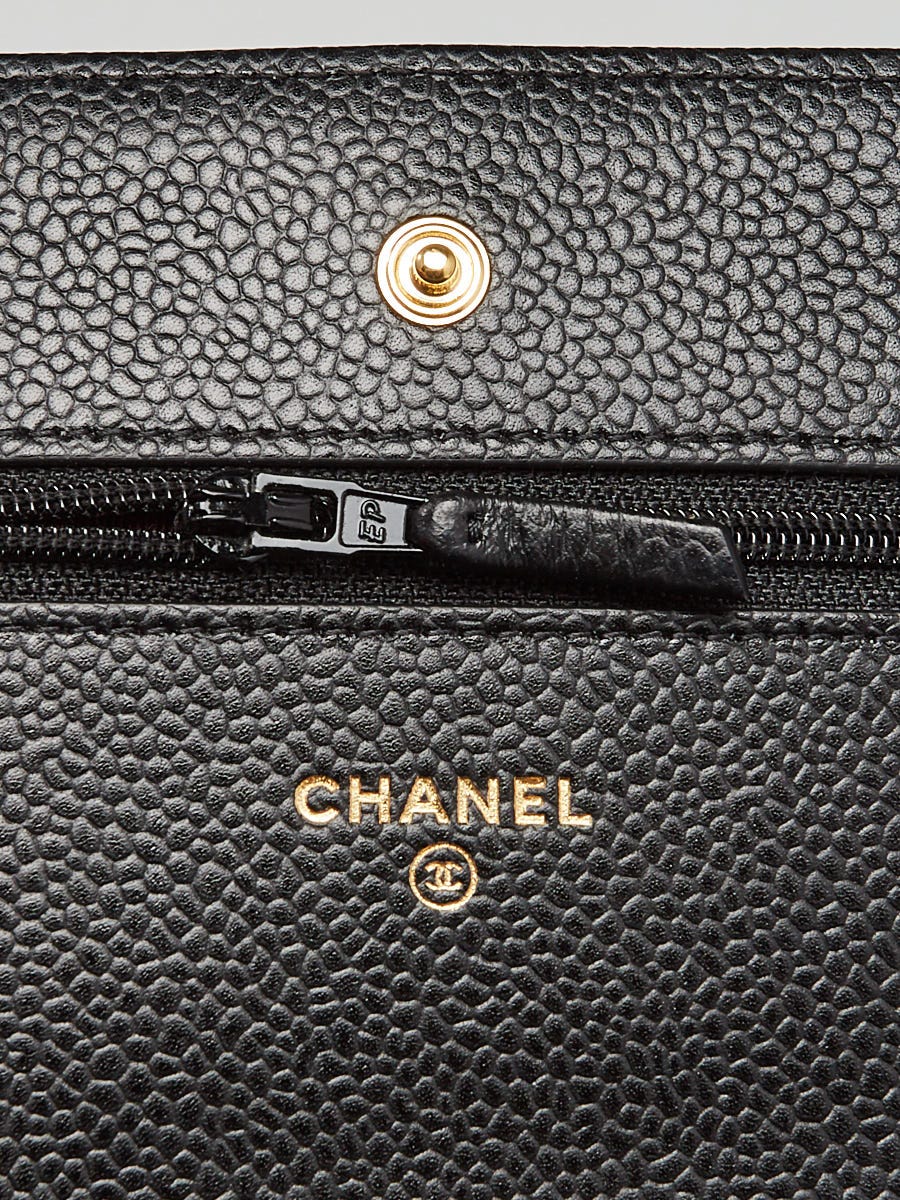 Chanel Black Caviar Leather Classic WOC Clutch Bag - Yoogi's Closet