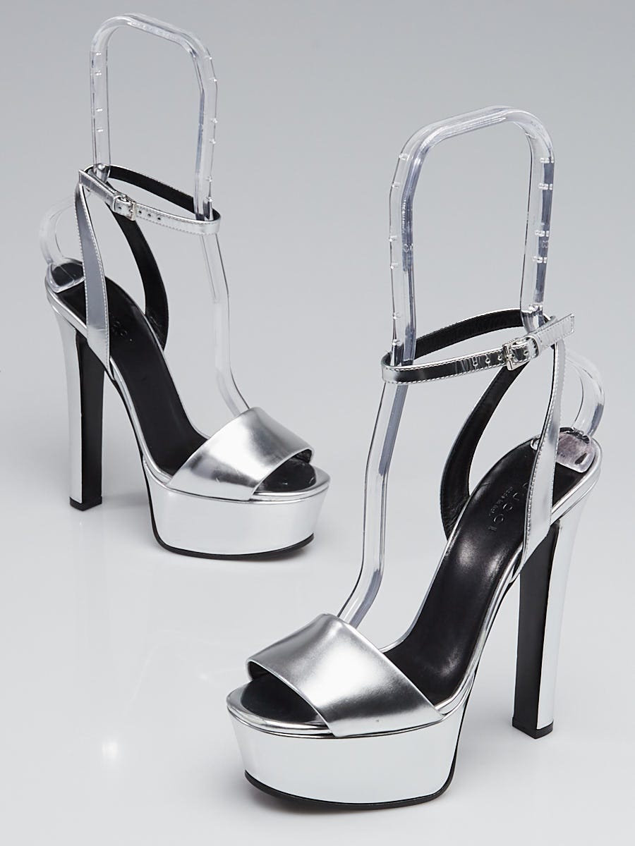 Gucci silver platform discount sandals