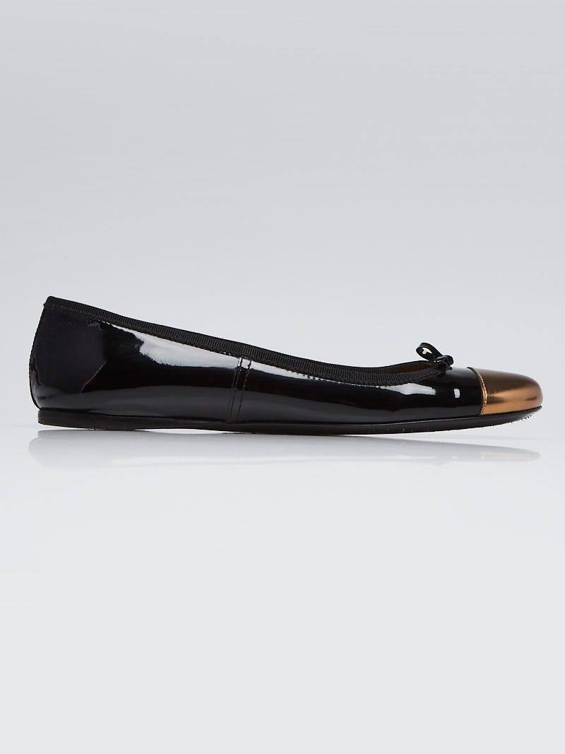 Prada patent clearance leather flats