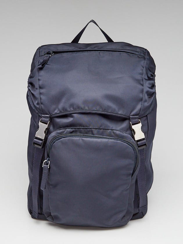 Prada Navy Blue Nylon Backpack Bag 
