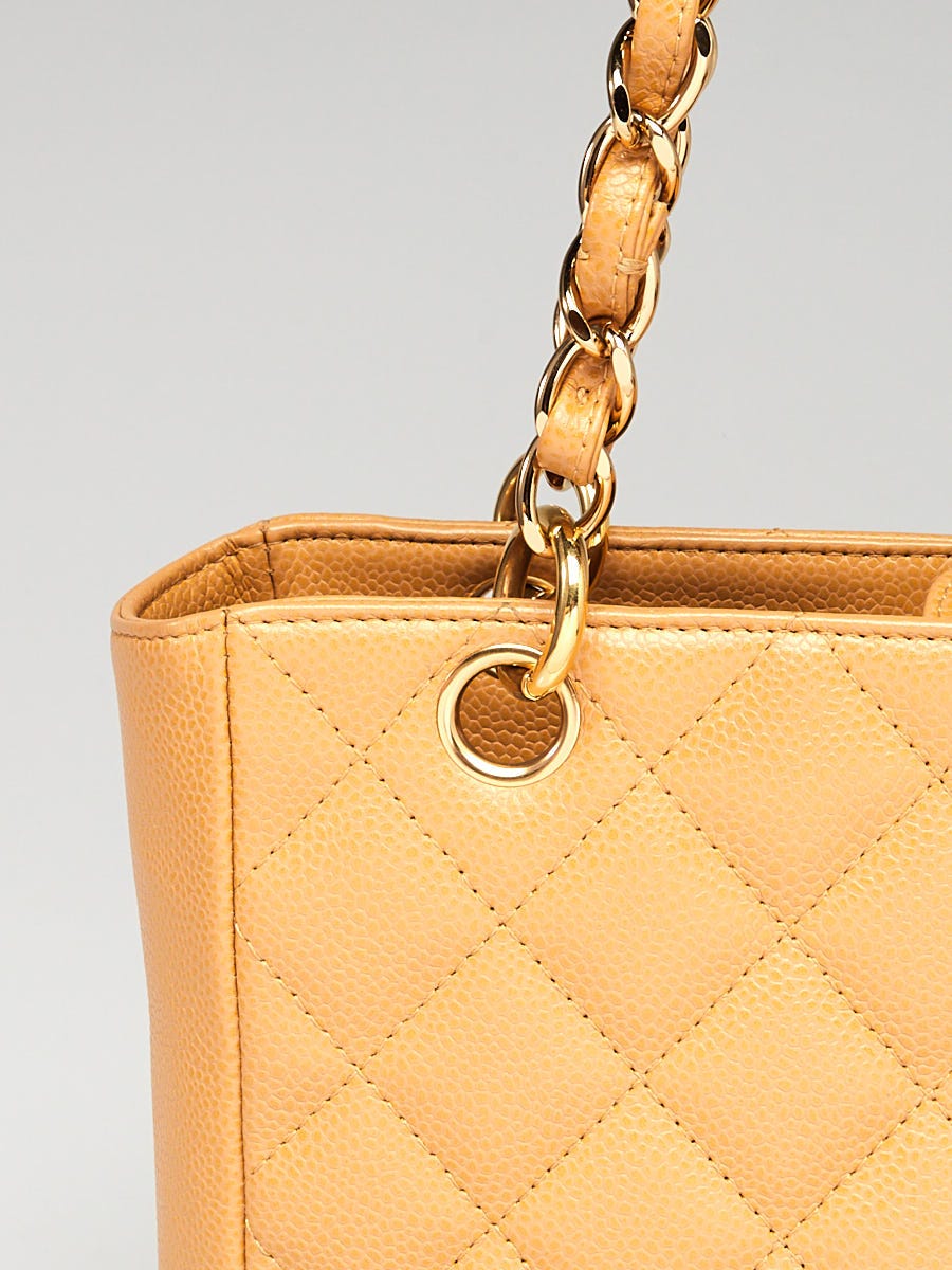 Chanel Beige Quilted Caviar Leather Petite Shopping Tote Bag - Yoogi's  Closet