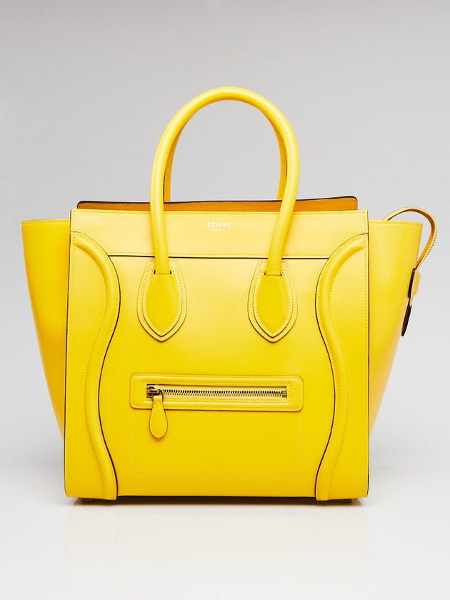 Celine Sunflower Smooth Calfskin Leather Mini Luggage Tote Bag