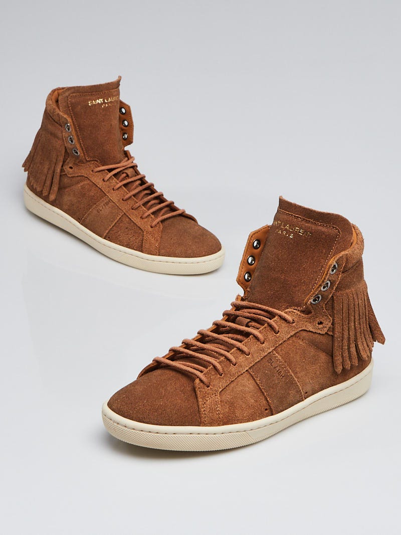 Yves saint laurent suede discount and leather high top sneakers