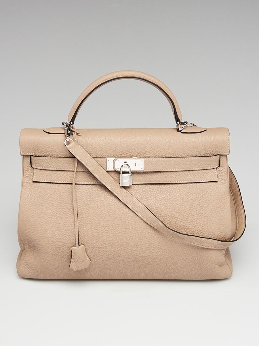 Designer Hermes Kelly Mini II Handbag In Gris Tourterelle Epsom
