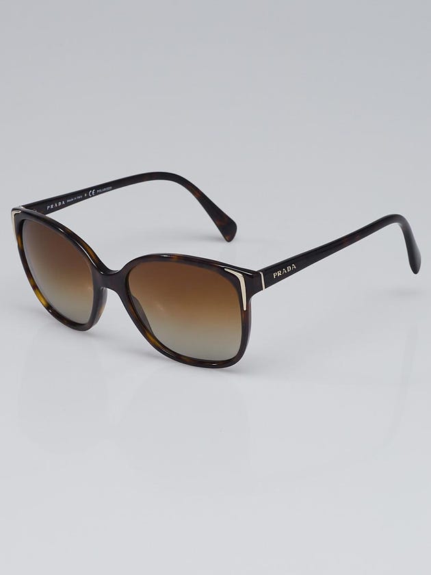 Prada Tortoise Shell Acetate Square Frame Logo Sunglasses-SPR01O