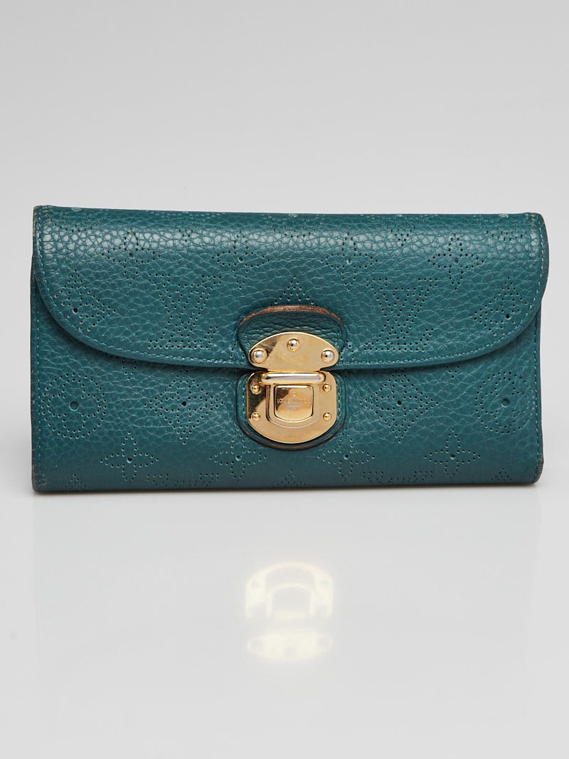 Louis Vuitton Blue Monogram Mahina Leather Zippy Wallet - Yoogi's Closet