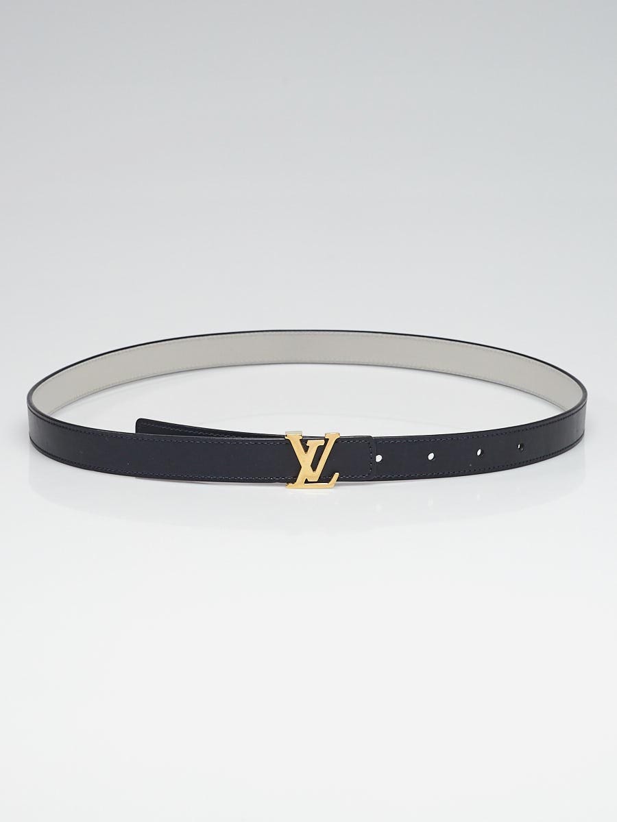Louis Vuitton Black/Grey Leather Initiales Reversible Belt Size 80/32 -  Yoogi's Closet