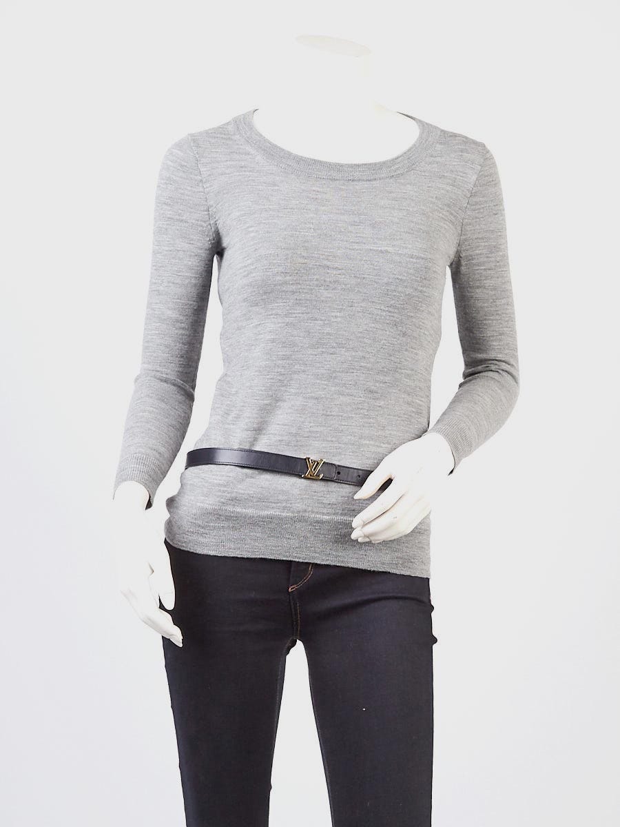 Louis Vuitton Black/Grey Leather Initiales Reversible Belt Size 80/32 -  Yoogi's Closet