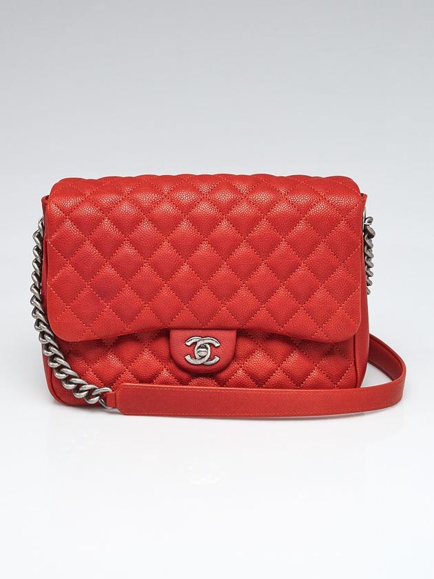 Chanel Dark Red Caviar Quilted Leather Square Flap Bag