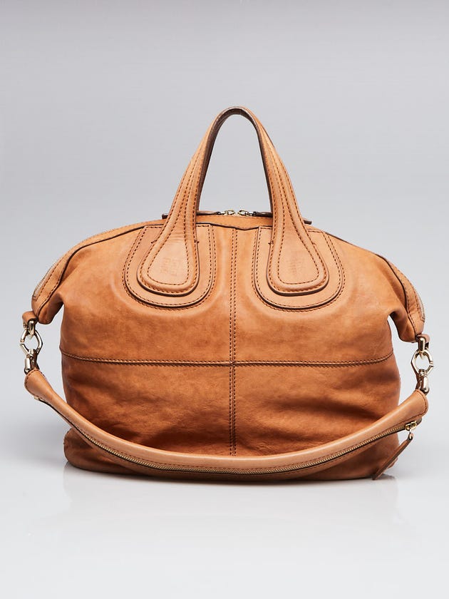 Givenchy Brown Lambskin Leather Medium Nightingale Bag