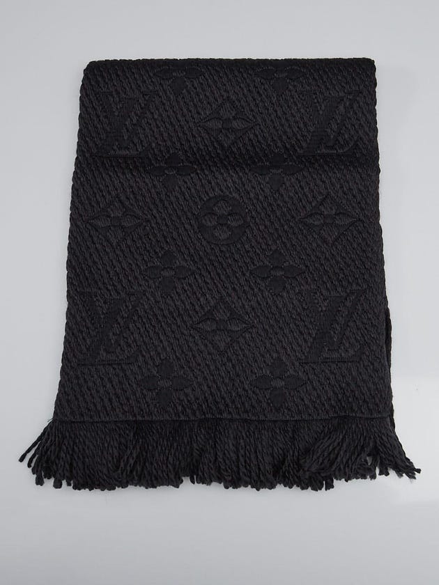 Louis Vuitton Black Wool/Silk Logomania Scarf