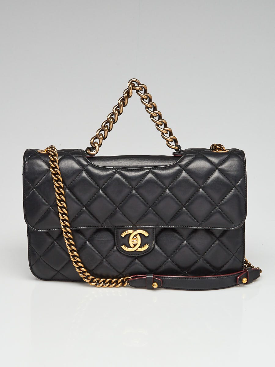 Chanel Black Quilted Lambskin Leather Perfect Edge Large Flap Bag - Yoogi's  Closet