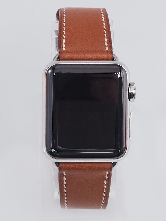 Hermes Brown Leather Single Tour Band 3rd Gen 38mm Apple iWatch