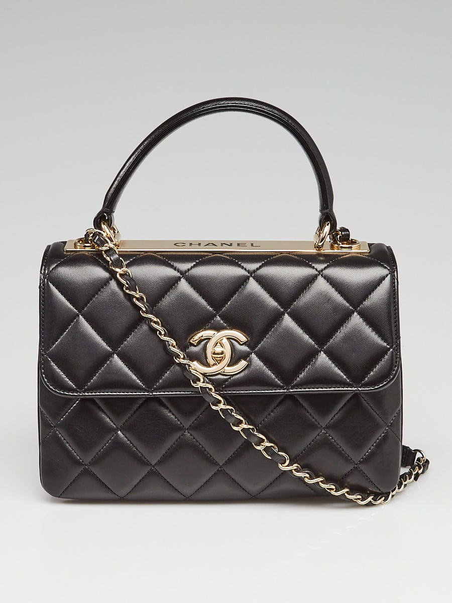Chanel Black Quilted Lambskin Leather Small Trendy CC Flap Bag - Yoogi's  Closet