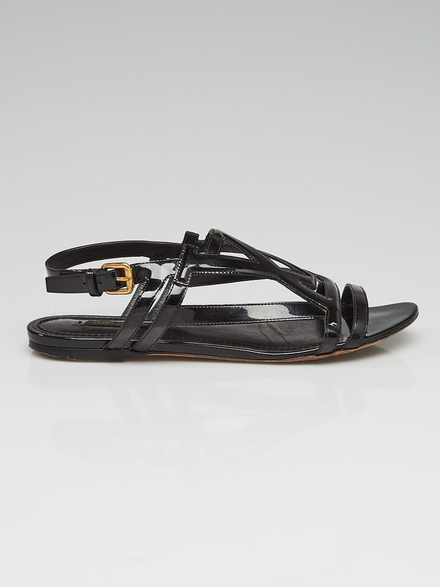 Louis Vuitton Sandals Black Patent leather ref.568245 - Joli Closet