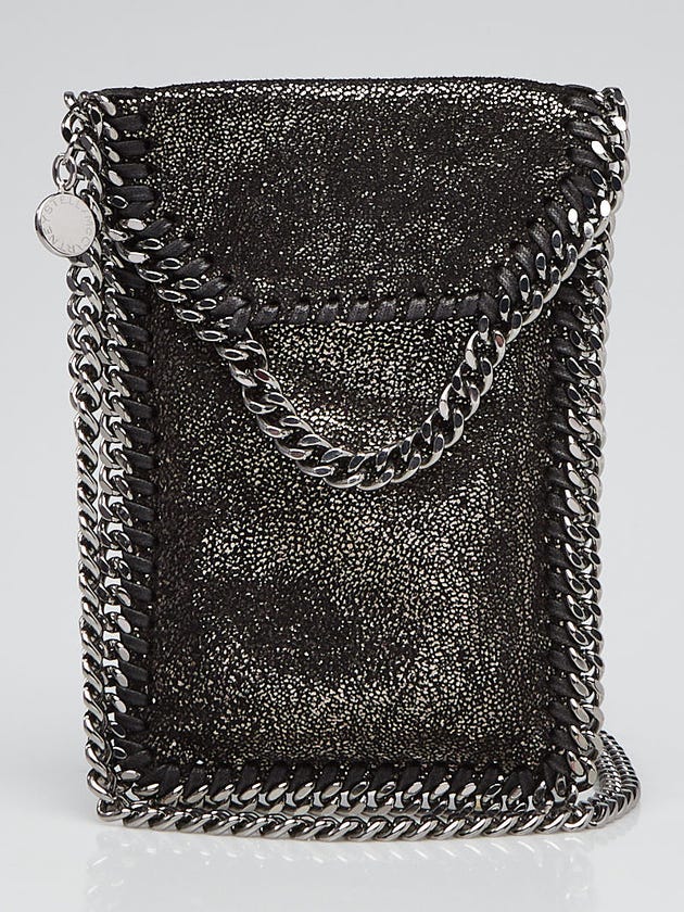 Stella McCartney Black Falabella Faux Leather Crossbody Phone Pouch Bag