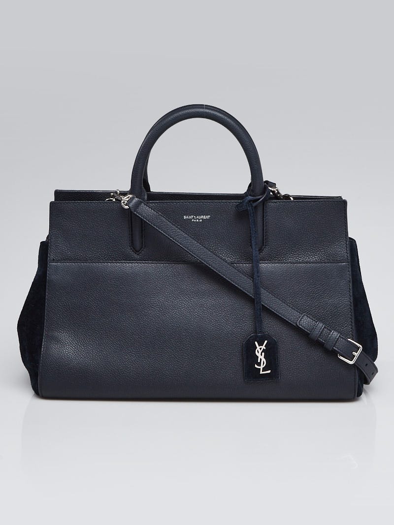 Yves Saint Laurent Blue Leather and Suede Rive Gauche Cabas Yves Saint Laurent Blue Leather and Suede Rive Gauche Cabas