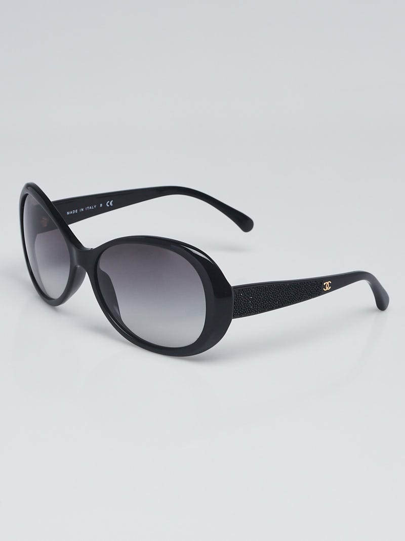 Chanel Black Acetate Frame CC Oval Sunglasses-5165 - Yoogi's Closet