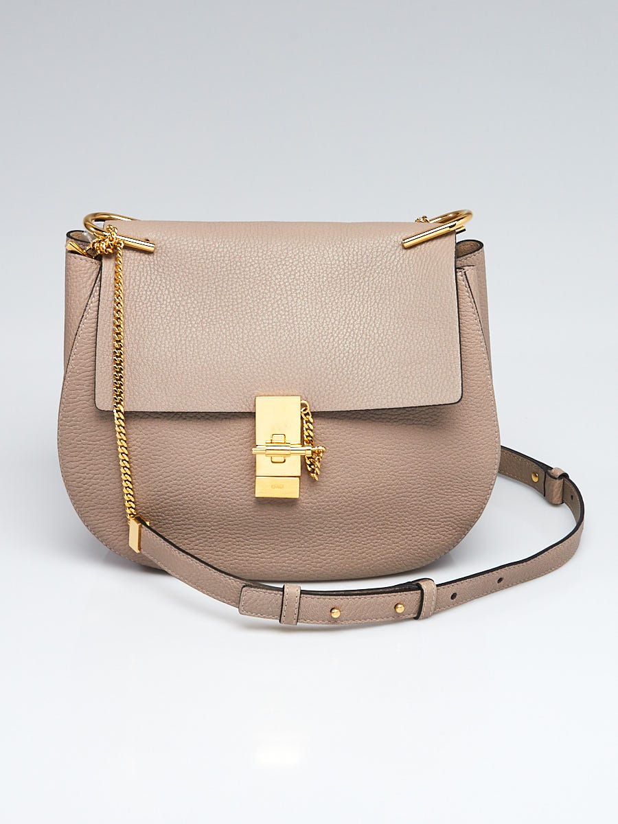 Chloe ♡ Drew MOTTY GREY Medium Chloe Motty Grey Pebbled Leather Medium Drew Bag | Yoogi's Closet