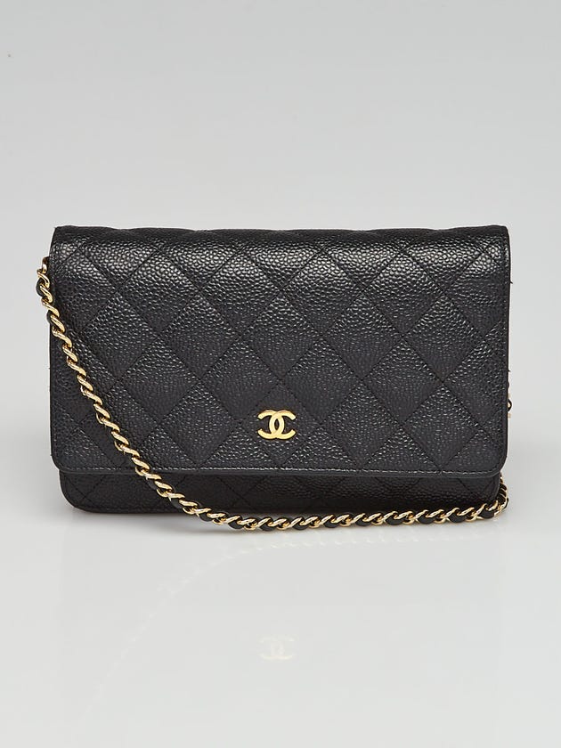 Chanel Black Quilted Caviar Leather Classic WOC Clutch Bag