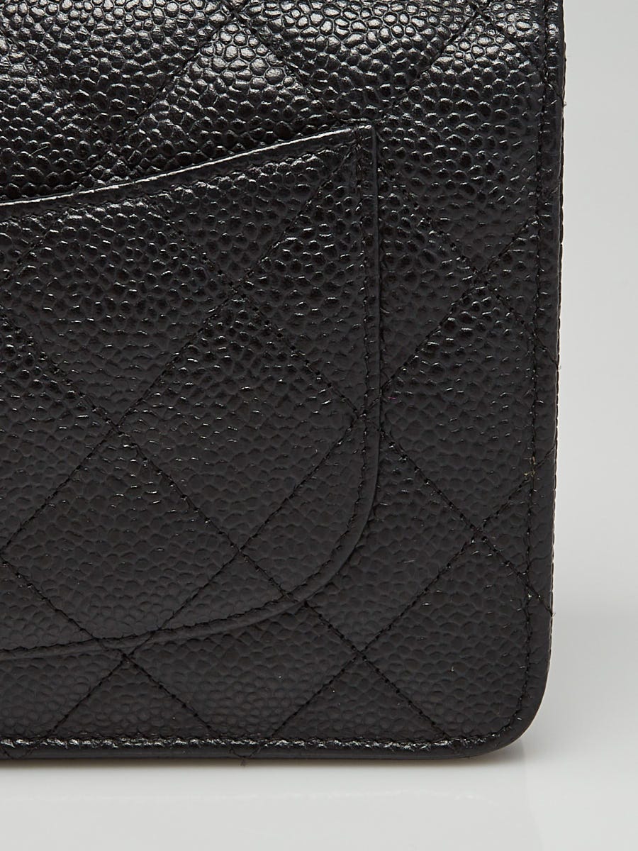 Chanel Black Quilted Caviar Leather Classic WOC Clutch Bag - Yoogi's Closet