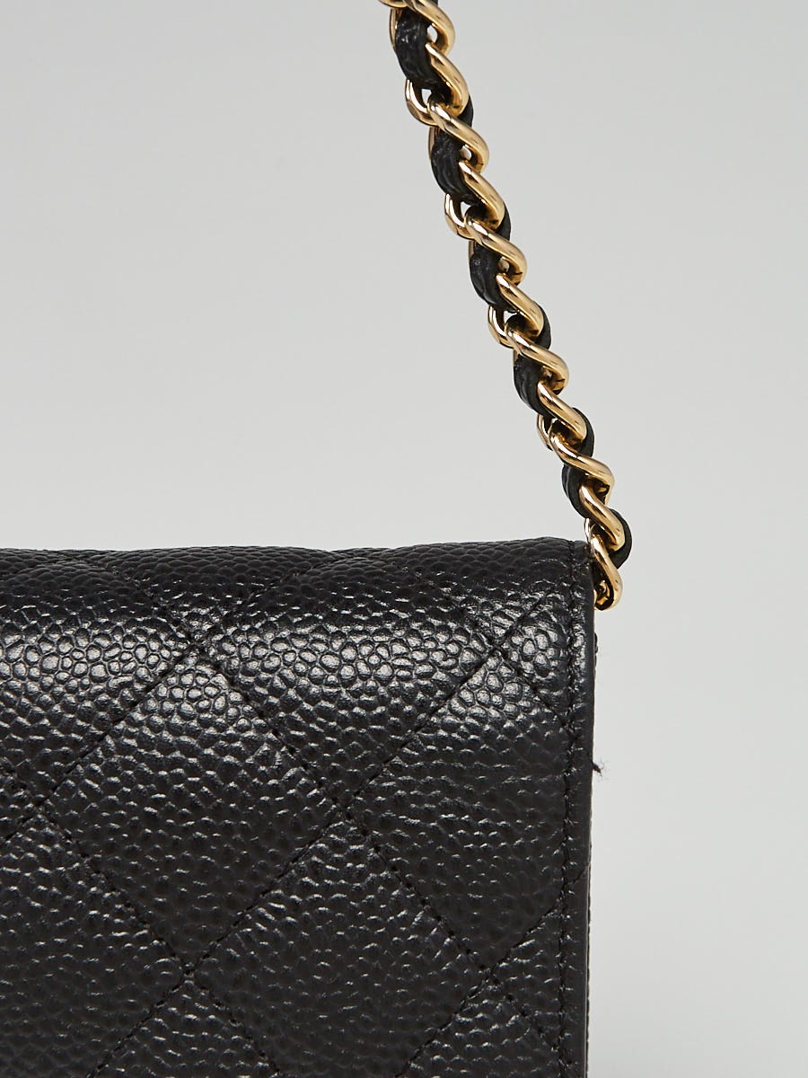 Chanel Black Quilted Caviar Leather Classic WOC Clutch Bag