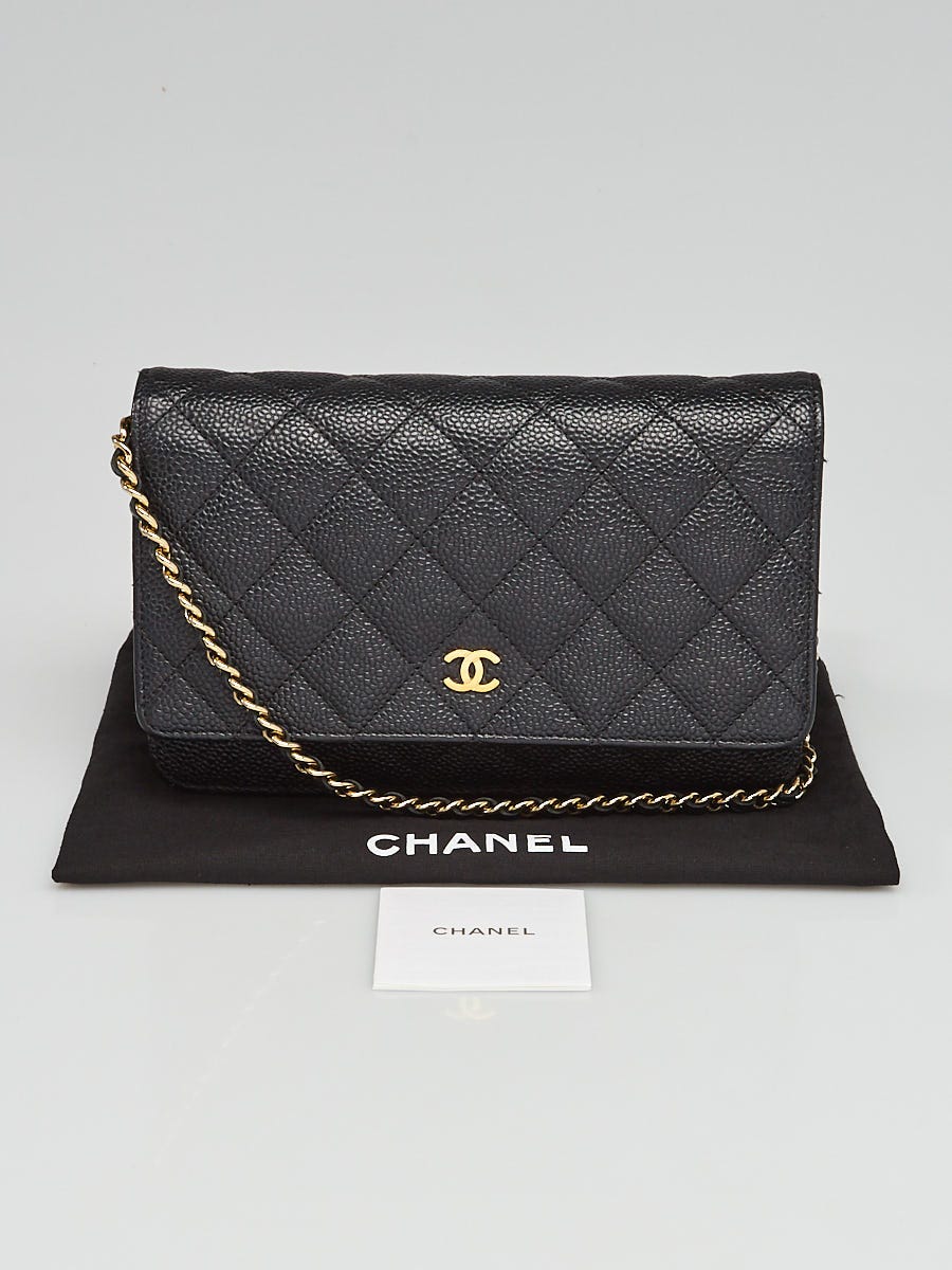 Chanel Black Quilted Caviar Leather Classic WOC Clutch Bag