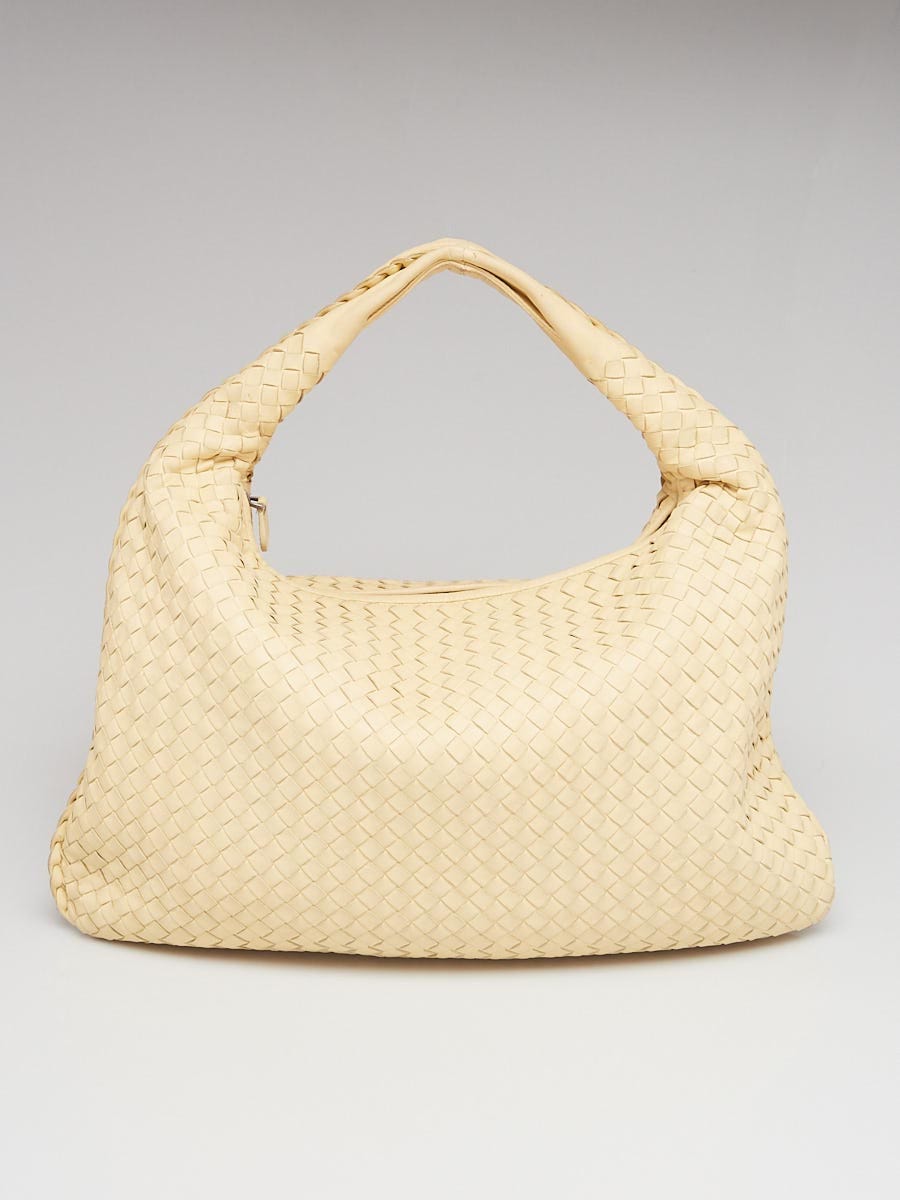 Bottega Veneta Hay Woven Leather Medium Veneta Hobo Bag