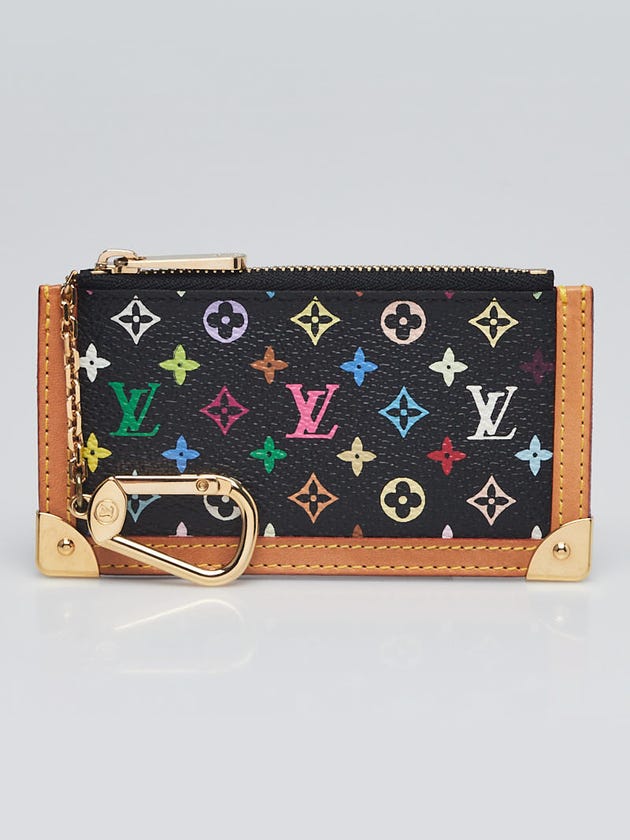 Louis Vuitton Black Monogram Multicolore Canvas Pochette Cles Key and Change Holder
