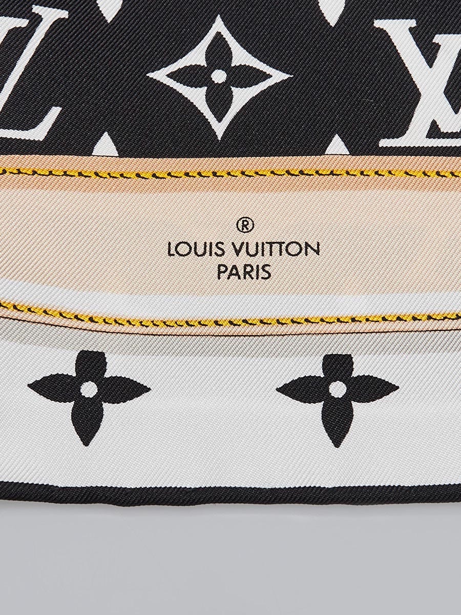 LOUIS VUITTON Silk Monogram Confidential Square Scarf Black 353925