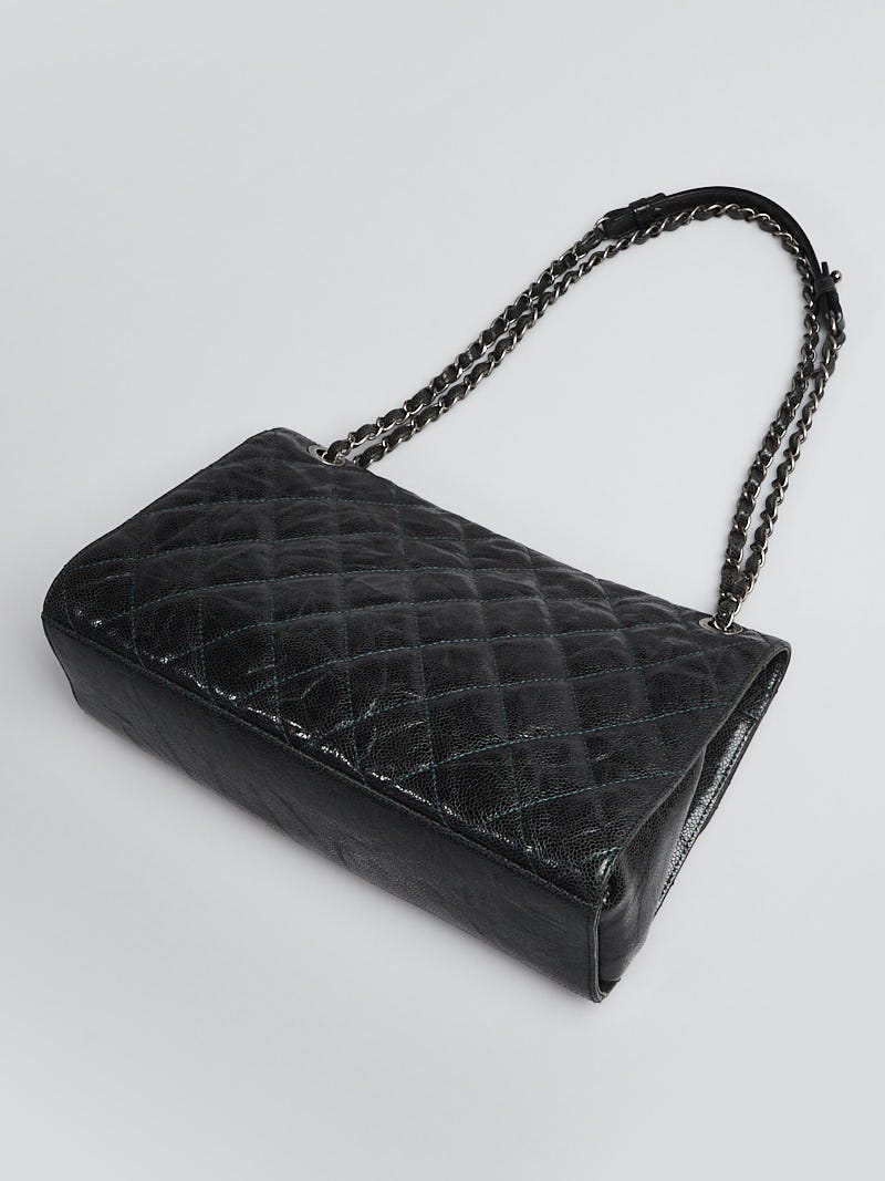 Chanel Black Glazed Caviar Leather Crave Large Flap Bag - Yoogi's Closet