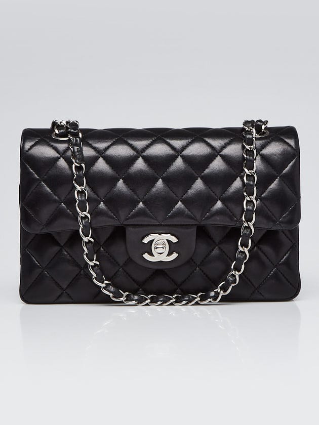 Chanel Black Quilted Lambskin Leather Classic Small Double Flap Bag