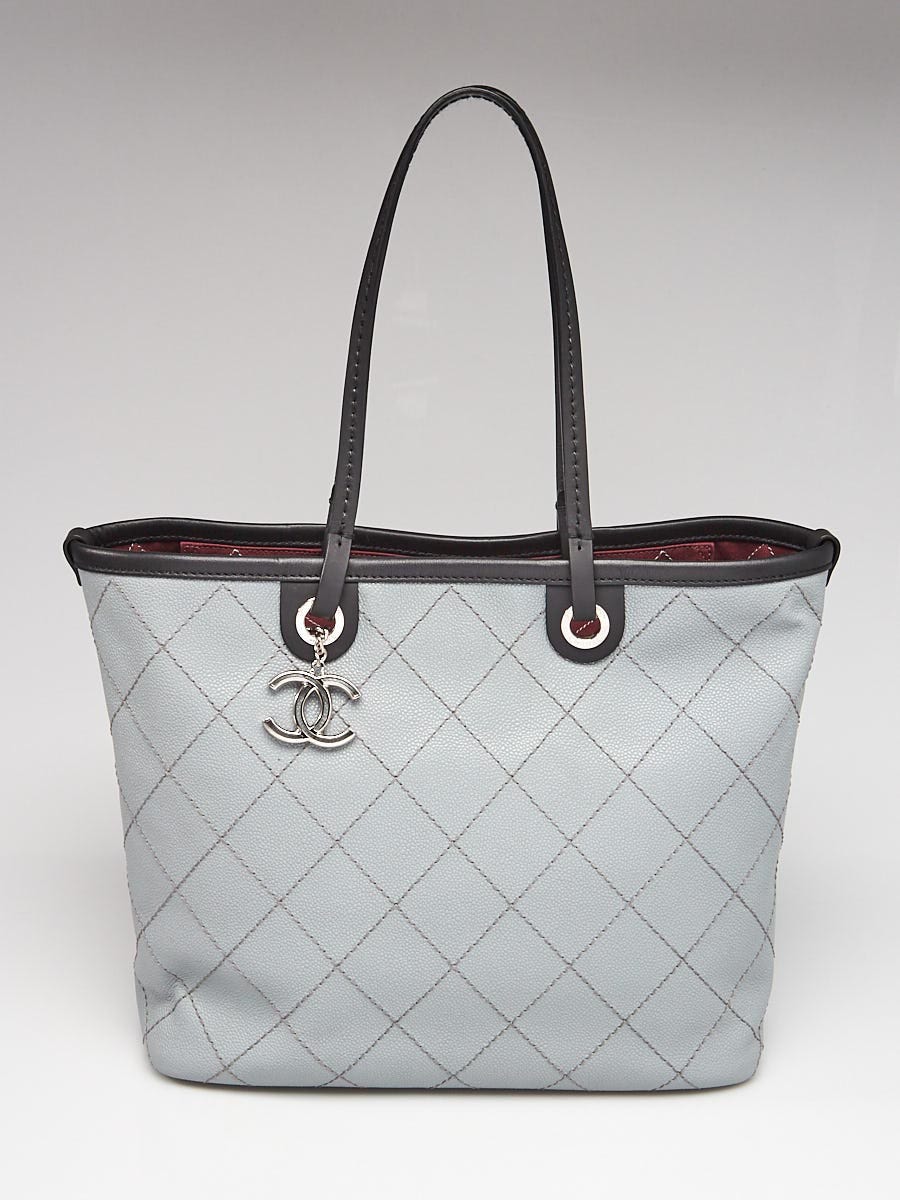 Chanel Grey/Black Quilted Caviar Leather Shopping Fever Tote Bag - Yoogi's  Closet