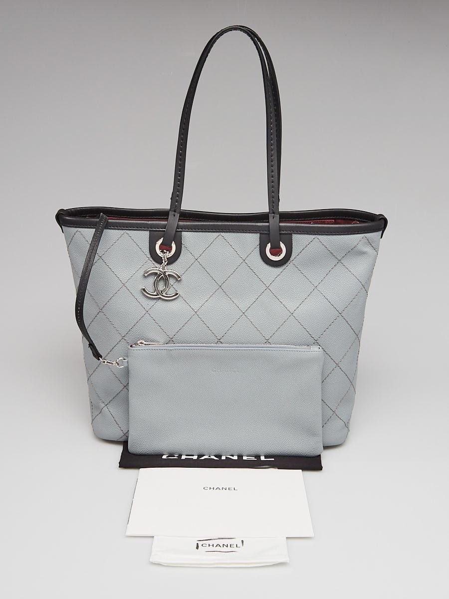 Chanel shopping bag discount grey