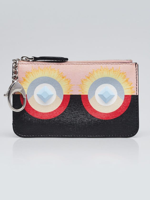 Fendi Bubblegum Crayons Colorblock Leather Pochette Cles Key and Change Holder