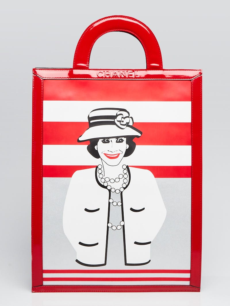 Chanel Limited Edition Red/Black Patent Leather Coco Pop Art Tote Bag -  Yoogi's Closet