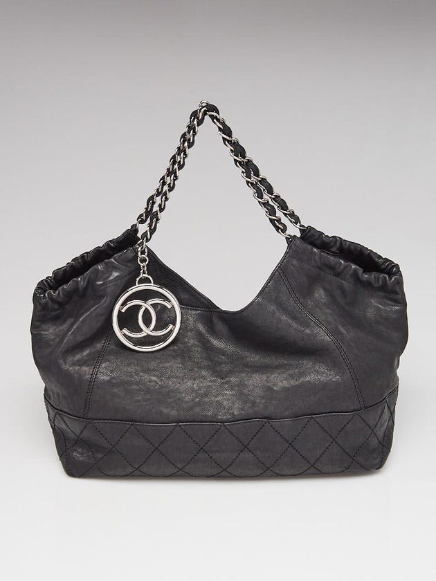 Chanel Black Calfskin Leather Baby Coco Cabas Tote Bag