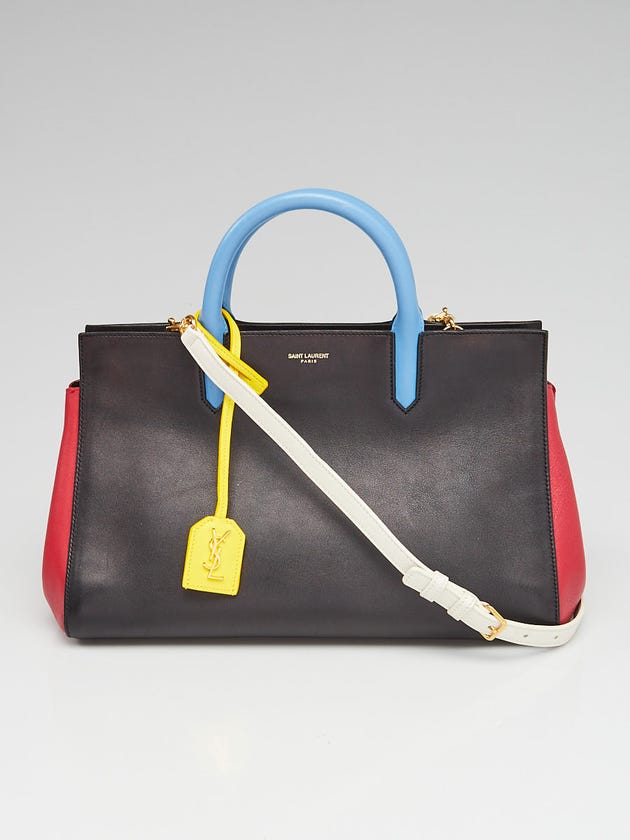 Yves Saint Laurent Multicolor Calfskin Leather Rive Gauche Cabas Small Tote Bag