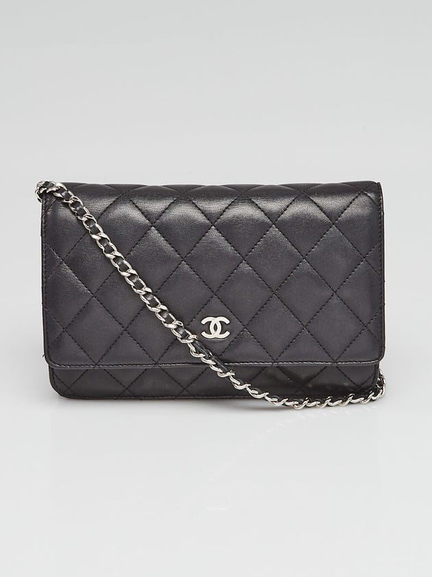 Chanel Black Quilted Lambskin Leather WOC Clutch Bag