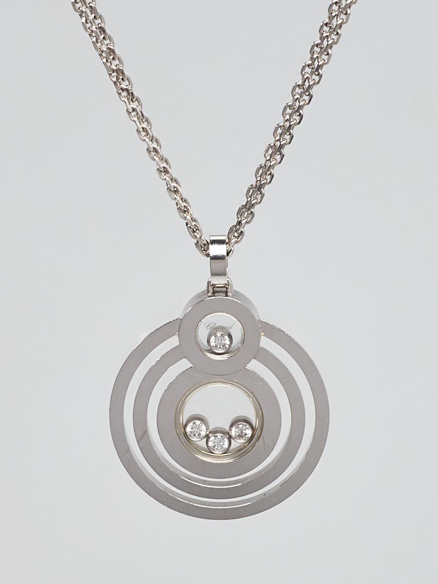 Chopard 18k White Gold and Diamond Happy 8 Floating Diamond Pendant
