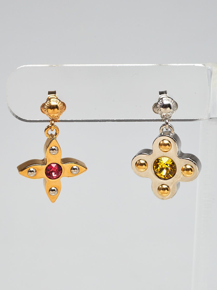Louis Vuitton Goldtone Metal Love Letter Timeless Drop Earrings Set