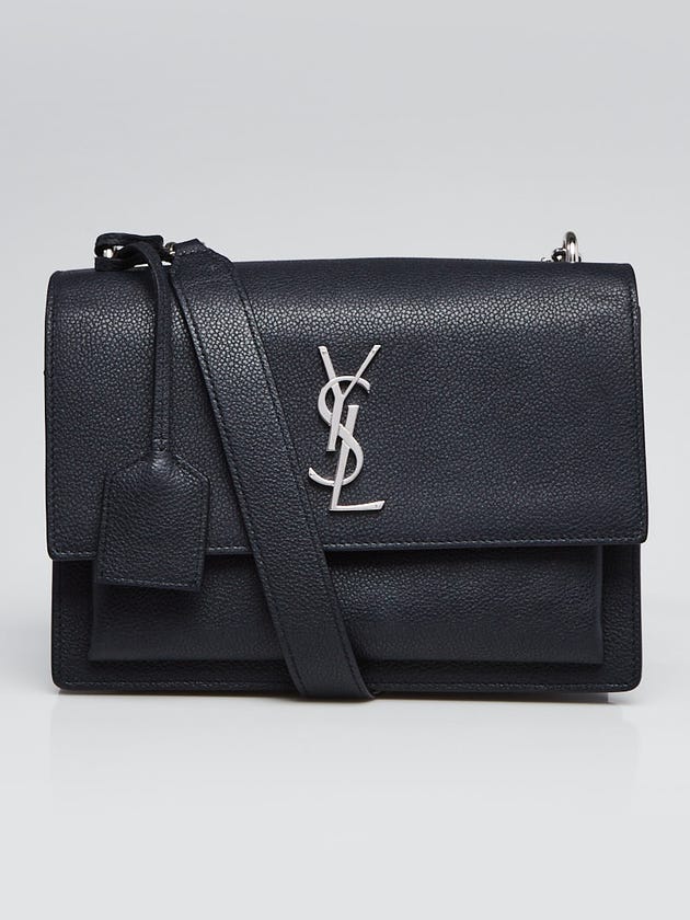 Yves Saint Laurent Deep Marine Leather Medium Sunset Crossbody Bag