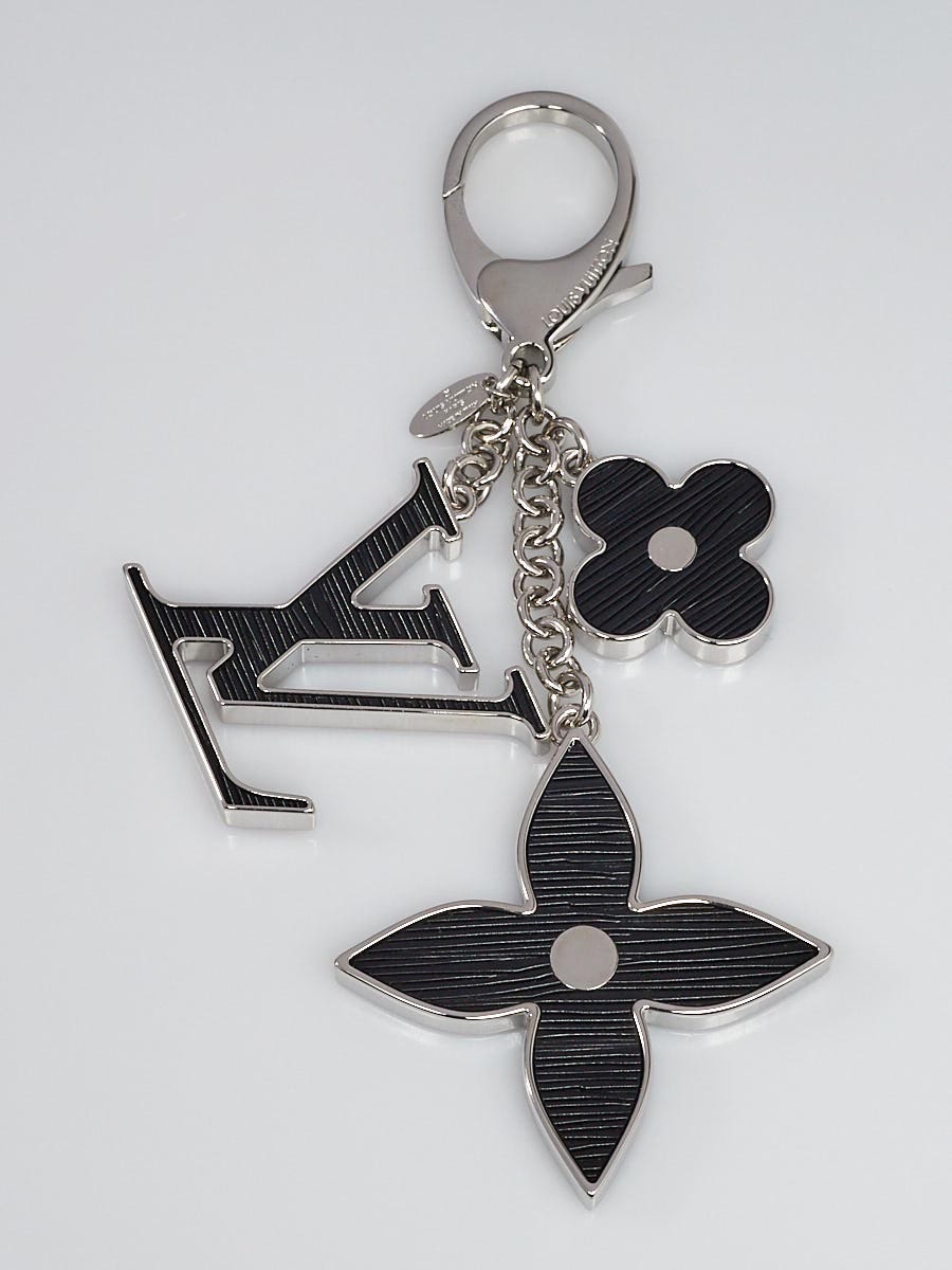 Louis Vuitton Black Fleur d'Epi Key Holder & Bag Charm Louis