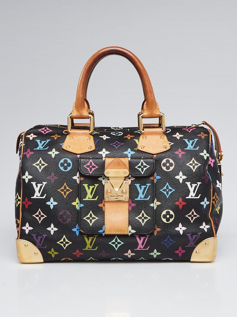 Louis Vuitton Black Monogram Multicolor Speedy 30 Bag