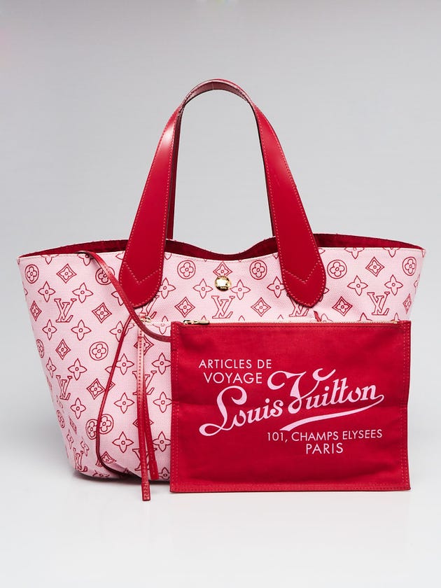 Louis Vuitton Limited Edition Red Canvas Cabas Ipanema GM Bag