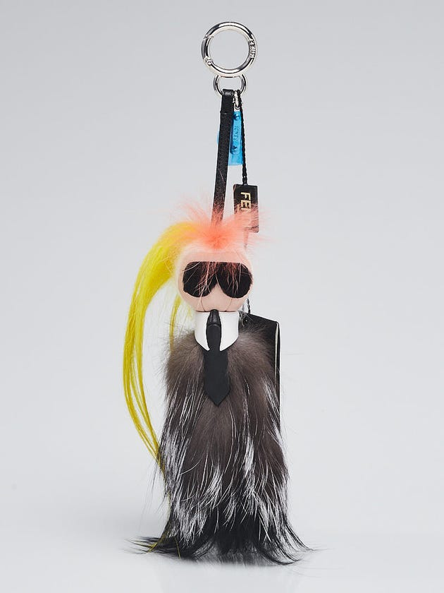 Fendi Multicolor Fur Mini Karlito Bag Charm