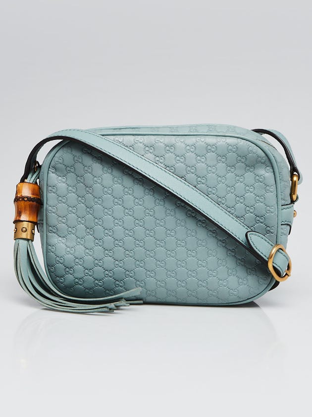 Gucci Light Blue Micro Guccissima Leather Disco Shoulder Bag